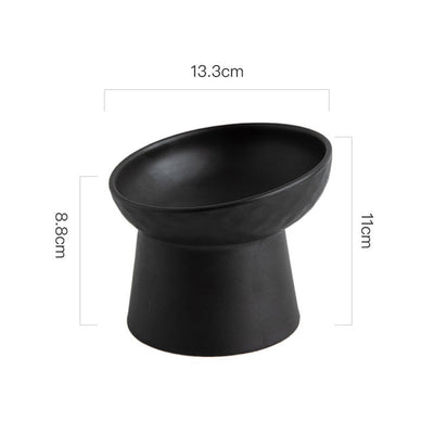 Ceramic Pet Food or Water Bowl with Stand - Elevated Pet Feeding Bowl