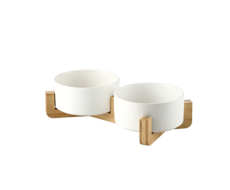 Elevated Ceramic Pet Bowl with Stand - Premium Double Bowls for Cats and Dogs