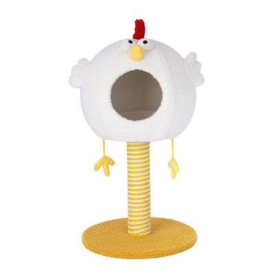 Wood Cat Climbing Frame | Small Luxury Chick Cat Tree with Sisal Scratcher