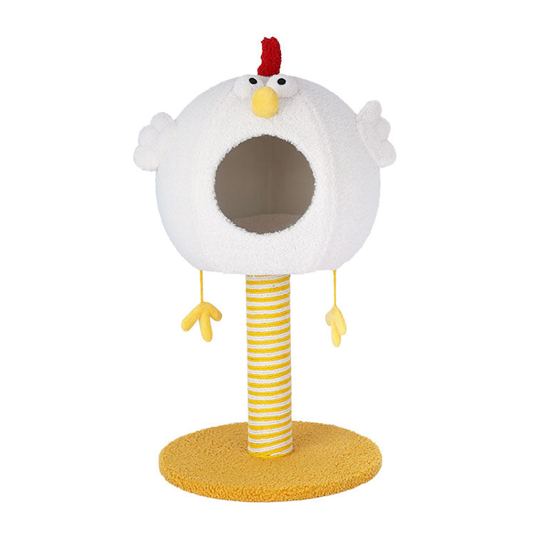 Wood Cat Climbing Frame | Small Luxury Chick Cat Tree with Sisal Scratcher
