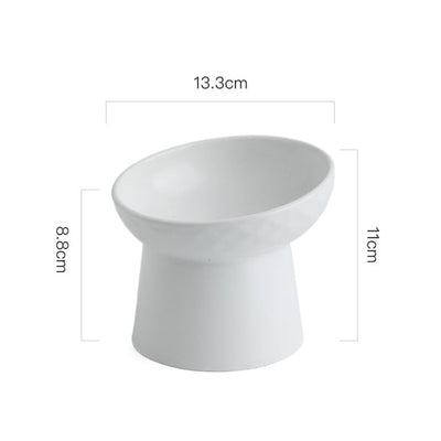 Ceramic Pet Food or Water Bowl with Stand - Elevated Pet Feeding Bowl
