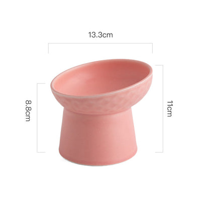 Ceramic Pet Food or Water Bowl with Stand - Elevated Pet Feeding Bowl