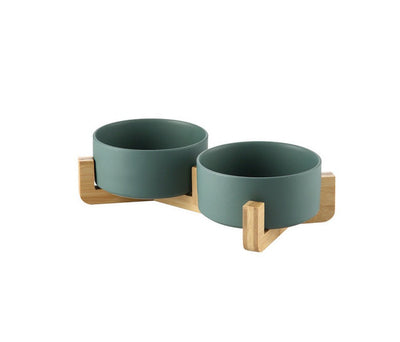 Elevated Ceramic Pet Bowl with Stand - Premium Double Bowls for Cats and Dogs