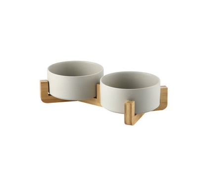 Elevated Ceramic Pet Bowl with Stand - Premium Double Bowls for Cats and Dogs