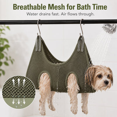 Malloren Pet Grooming Sling Bag for Cats & Small Dogs - Easier Nail Trims, Paw Care & Bath Time at Home