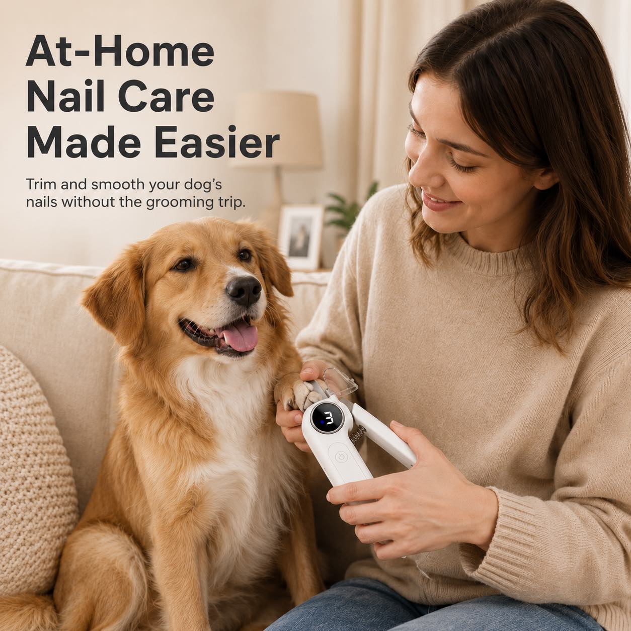 Malloren 2-in-1 Pet Electric Nail Clipper & Grinder with LED Light