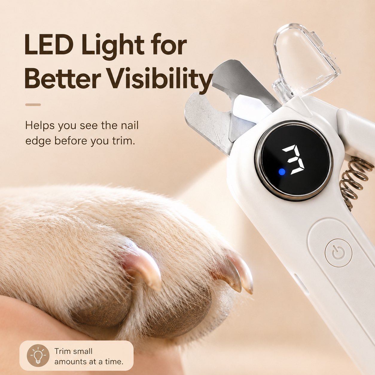 Malloren 2-in-1 Pet Electric Nail Clipper & Grinder with LED Light