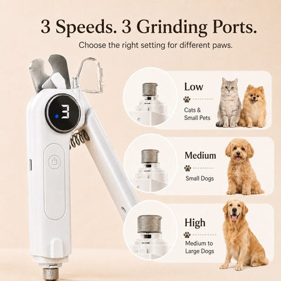 Malloren 2-in-1 Pet Electric Nail Clipper & Grinder with LED Light