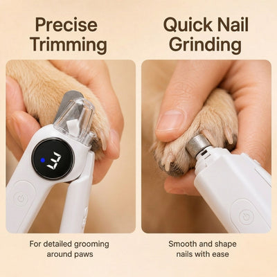 Malloren 2-in-1 Pet Electric Nail Clipper & Grinder with LED Light