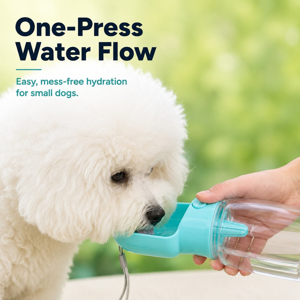 Malloren Portable 2-in-1 Pet Water & Food Bottle – Keep Dogs Hydrated & Fed on Walks, Hiking, or Travel