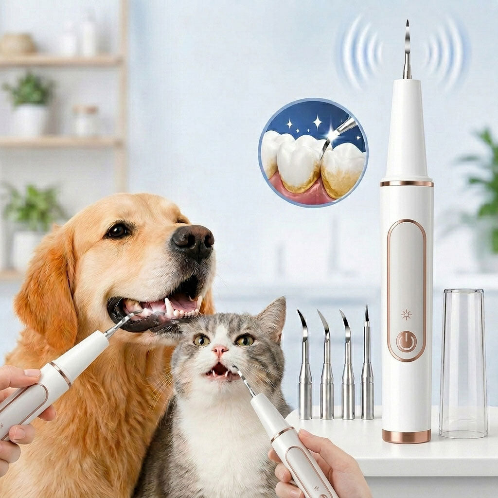 Malloren Ultrasonic Pet Dental Cleaner for Dogs & Cats – At-Home Tartar Care for Fresher Breath Between Vet Visits