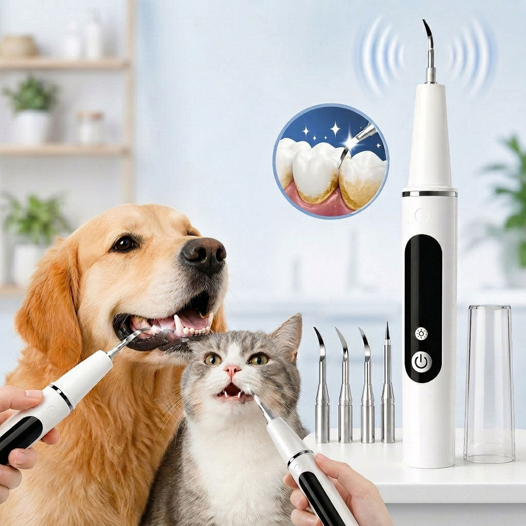 Malloren Ultrasonic Pet Dental Cleaner for Dogs & Cats – At-Home Tartar Care for Fresher Breath Between Vet Visits