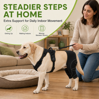 Malloren Dual Rear Leg Dog Support Brace with Harness - Walking Stability for Weak Hind Legs