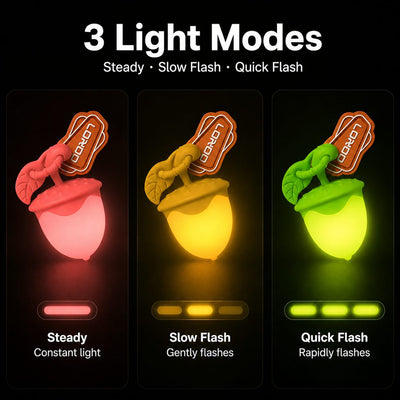 Malloren AcornGlow USB-C Rechargeable Pet Safety Light for Night Walks - Clip-On Acorn LED Charm for Collars, Harnesses & Leashes to Help Dogs Stay Visible After Dark