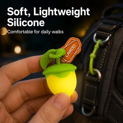 Malloren AcornGlow USB-C Rechargeable Pet Safety Light for Night Walks - Clip-On Acorn LED Charm for Collars, Harnesses & Leashes to Help Dogs Stay Visible After Dark
