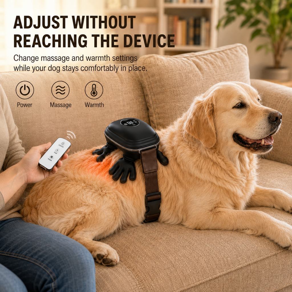Malloren Hands-Free Dog Massager with Heat – Bionic Kneading for Post-Walk Relaxation & Everyday Comfort