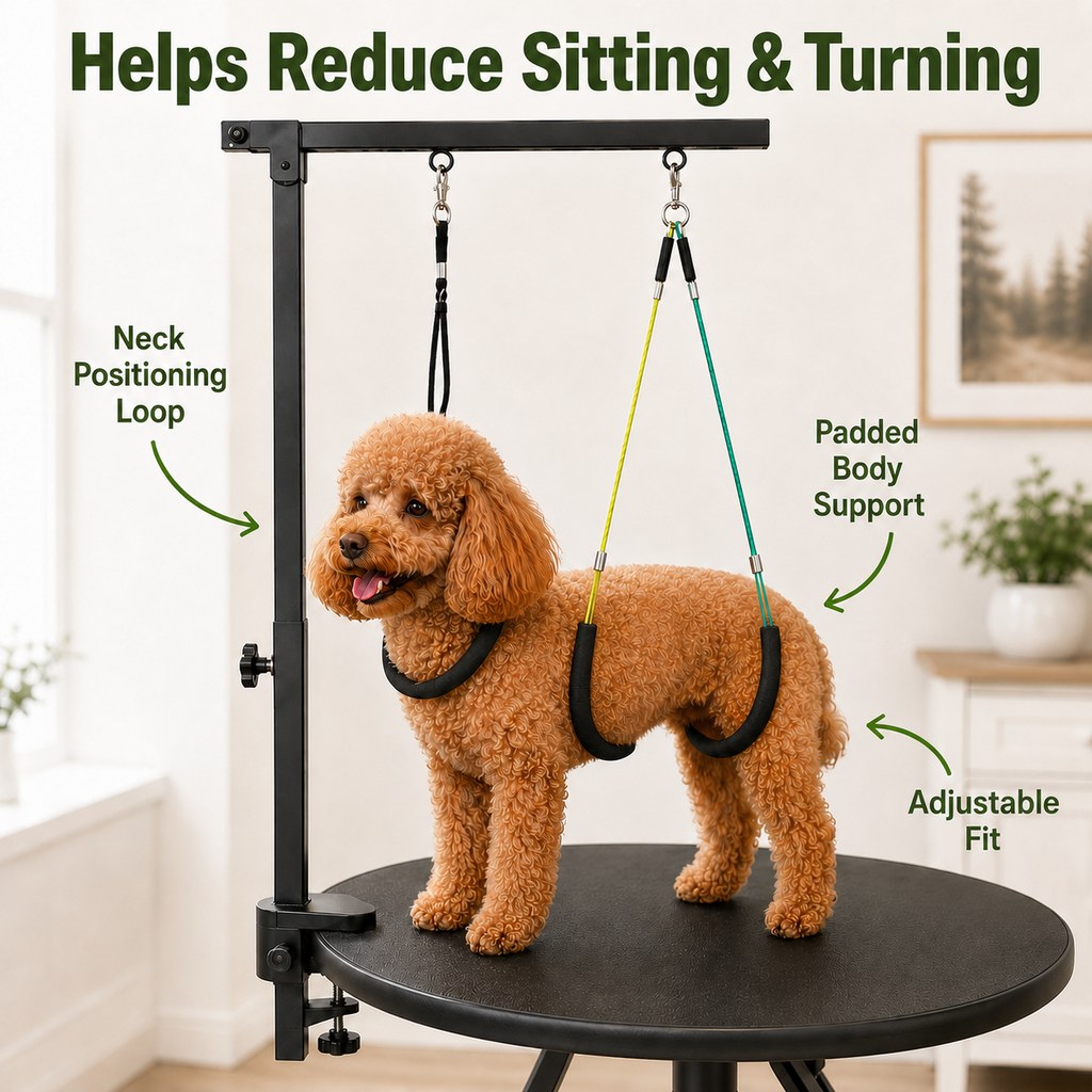 Malloren Adjustable Dog Grooming Arm Kit for At-Home Grooming - Steadier Brushing, Trimming & Nail Care