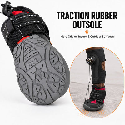 Malloren Adjustable Tension-Dial Dog Paw-Lift Support Boots – For Indoor Floors & Outdoor Walks, Paw Dragging & Scuffing Support