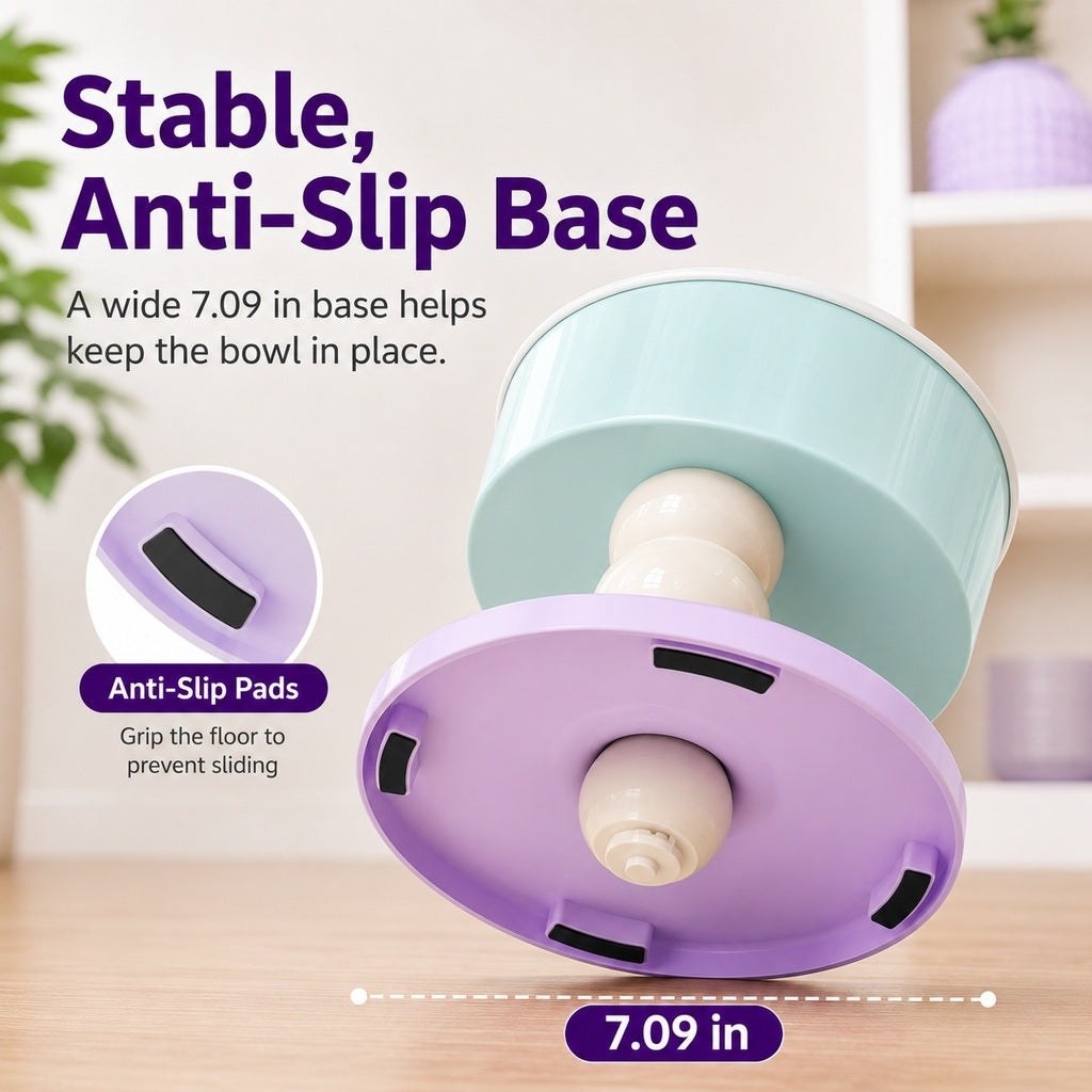 Malloren Adjustable Elevated Pet Bowl for Cats & Small Dogs - 3 Height Modes for Comfortable Feeding