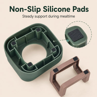 Malloren Adjustable Elevated Slow Feeder Pet Bowl for Cats & Small Dogs - Less Mess, Slower Meals & Easy Cleaning