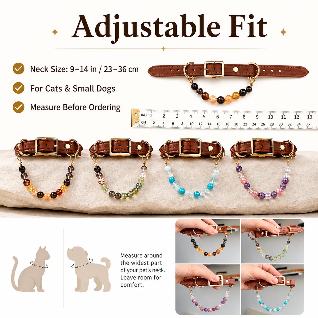 Malloren Four Elements Crystal Pet Collar Gift Box for Cats & Small Dogs - Photo-Ready Astrology Pet Jewelry for Birthdays, Holidays & Meaningful Pet Gifts