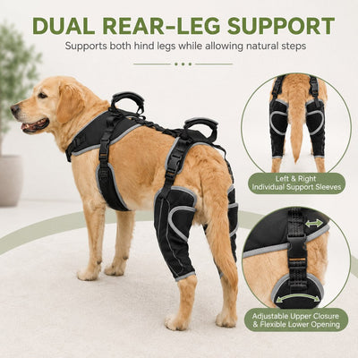 Malloren Full-Body Dog Lift Harness with Dual Rear-Leg Support - Easier Standing, Stairs & Car Entry