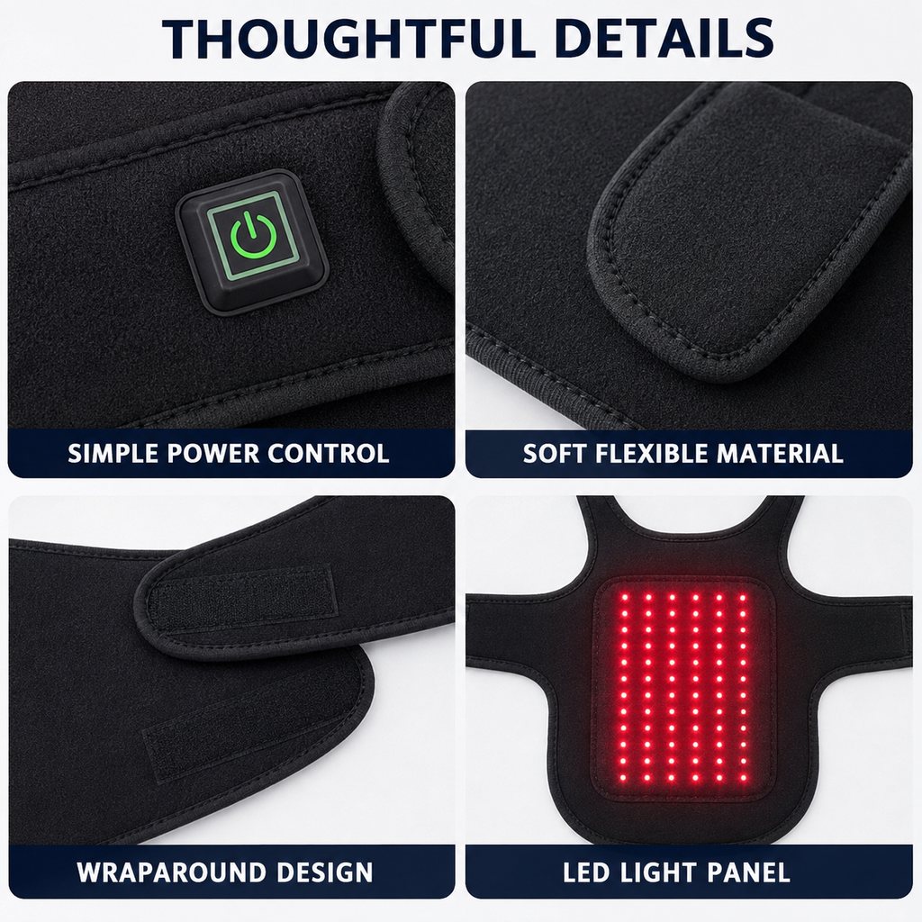 Malloren Pet Red Light Therapy Vest for Dogs & Cats – 660nm + 850nm Near-Infrared for Back, Hip, Joint & Muscle Comfort – USB or Rechargeable