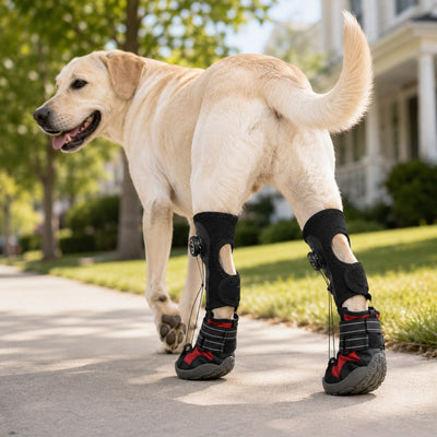 Malloren Adjustable Tension-Dial Dog Paw-Lift Support Boots – For Indoor Floors & Outdoor Walks, Paw Dragging & Scuffing Support