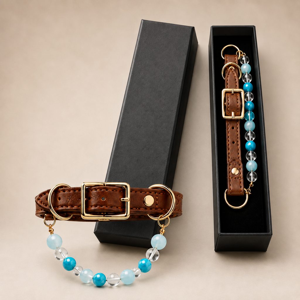 Malloren Four Elements Crystal Pet Collar Gift Box for Cats & Small Dogs - Photo-Ready Astrology Pet Jewelry for Birthdays, Holidays & Meaningful Pet Gifts