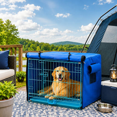 Malloren All-Weather Dog Crate Cover for Home, Patio & Camping - Privacy, Wind & Light Rain Protection