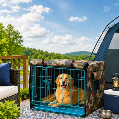 Malloren All-Weather Dog Crate Cover for Home, Patio & Camping - Privacy, Wind & Light Rain Protection