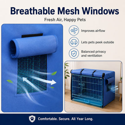 Malloren All-Weather Dog Crate Cover for Home, Patio & Camping - Privacy, Wind & Light Rain Protection
