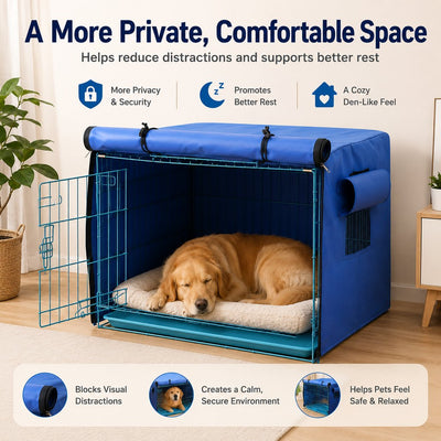 Malloren All-Weather Dog Crate Cover for Home, Patio & Camping - Privacy, Wind & Light Rain Protection