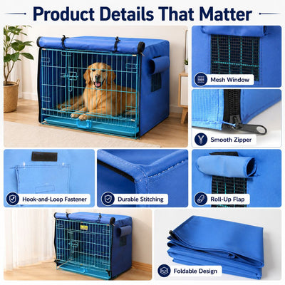 Malloren All-Weather Dog Crate Cover for Home, Patio & Camping - Privacy, Wind & Light Rain Protection