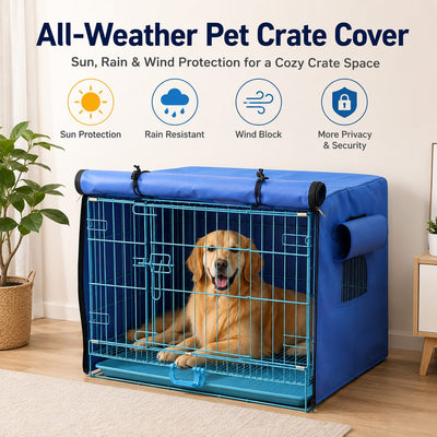 Malloren All-Weather Dog Crate Cover for Home, Patio & Camping - Privacy, Wind & Light Rain Protection