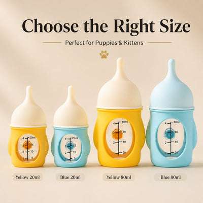 Malloren Newborn Puppy & Kitten Nursing Bottle – Anti-Choke Silicone Pet Feeder for Safe, Gentle Milk Feeding at Home