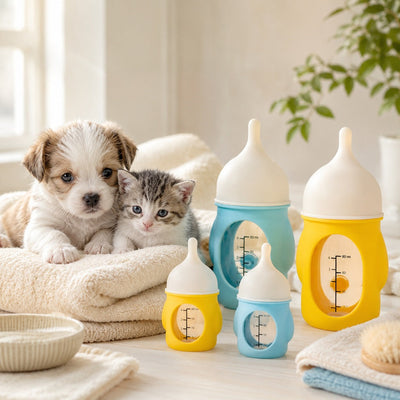 Malloren Newborn Puppy & Kitten Nursing Bottle – Anti-Choke Silicone Pet Feeder for Safe, Gentle Milk Feeding at Home