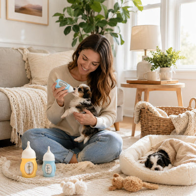 Malloren Newborn Puppy & Kitten Nursing Bottle – Anti-Choke Silicone Pet Feeder for Safe, Gentle Milk Feeding at Home