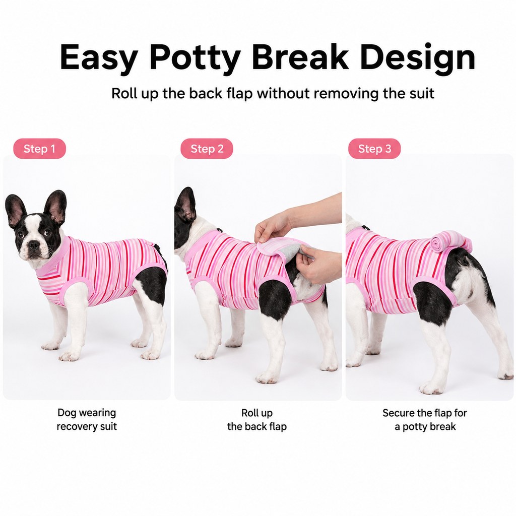 Malloren Breathable Dog Recovery Suit for Spay & Neuter Recovery, Soft Cone Alternative Onesie to Help Reduce Licking After Surgery