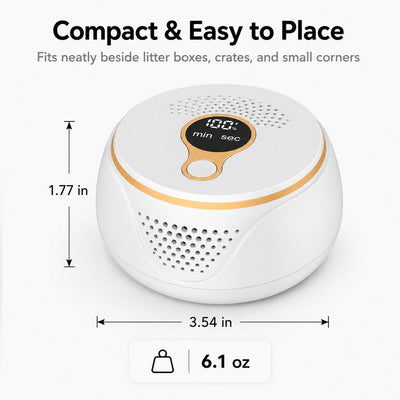 Malloren Rechargeable Ozone Pet Odor Deodorizer for Litter Box & Empty Crate Areas – USB-C Odor Treatment Device for Unoccupied Small Spaces