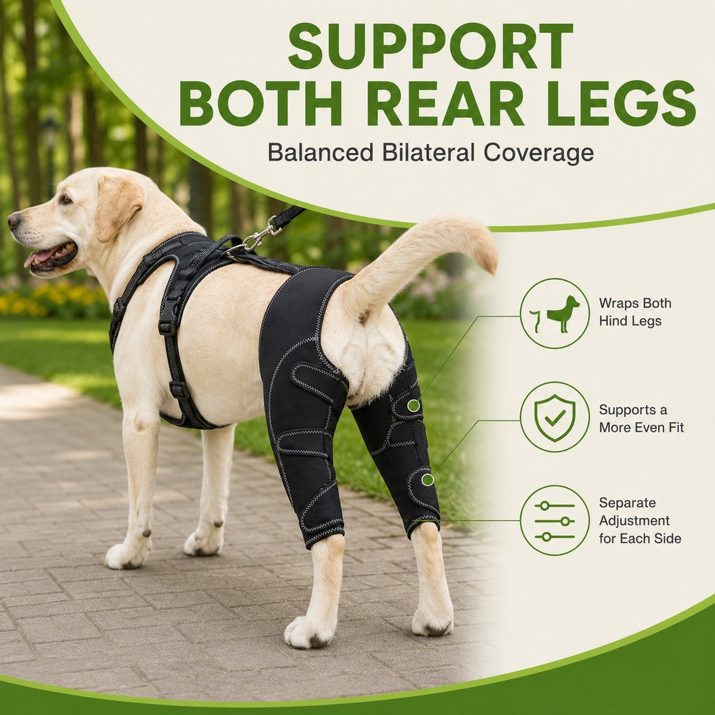 Malloren Dual Rear Leg Dog Support Brace with Harness - Walking Stability for Weak Hind Legs