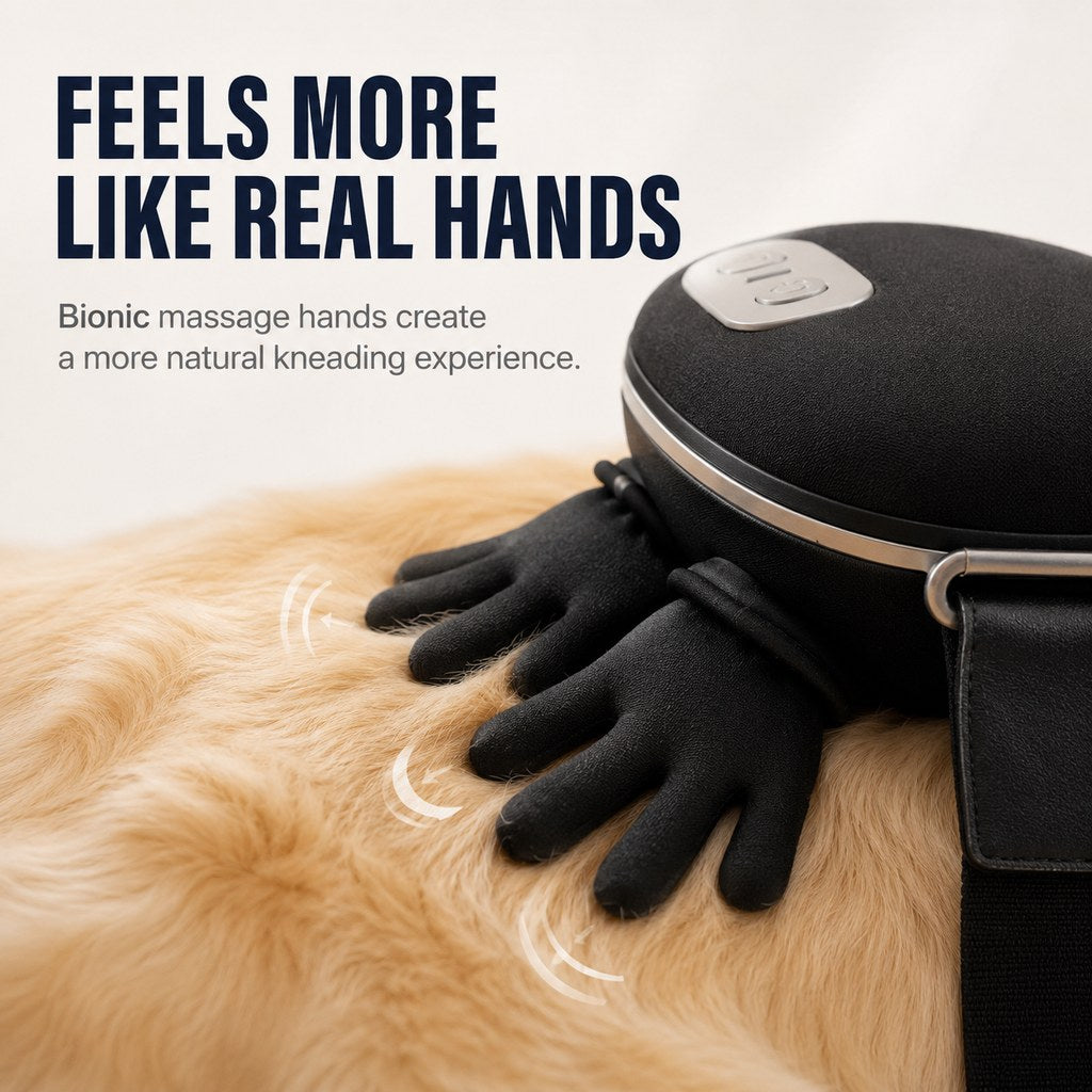 Malloren Hands-Free Dog Massager with Heat – Bionic Kneading for Post-Walk Relaxation & Everyday Comfort