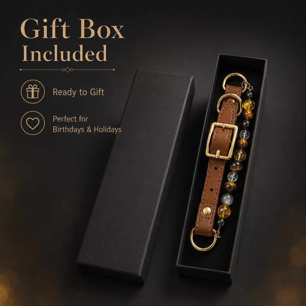 Malloren Four Elements Crystal Pet Collar Gift Box for Cats & Small Dogs - Photo-Ready Astrology Pet Jewelry for Birthdays, Holidays & Meaningful Pet Gifts