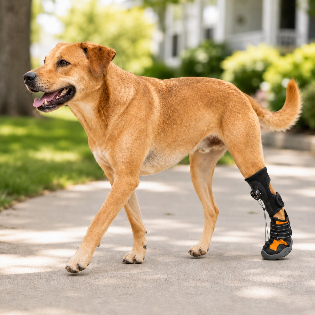 Malloren Adjustable Tension-Dial Dog Paw-Lift Support Boots – For Indoor Floors & Outdoor Walks, Paw Dragging & Scuffing Support