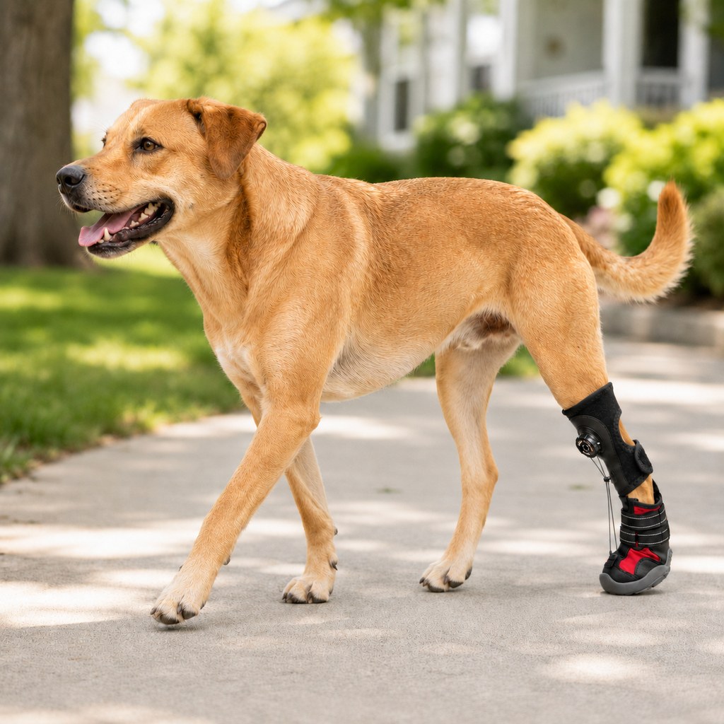 Malloren Adjustable Tension-Dial Dog Paw-Lift Support Boots – For Indoor Floors & Outdoor Walks, Paw Dragging & Scuffing Support