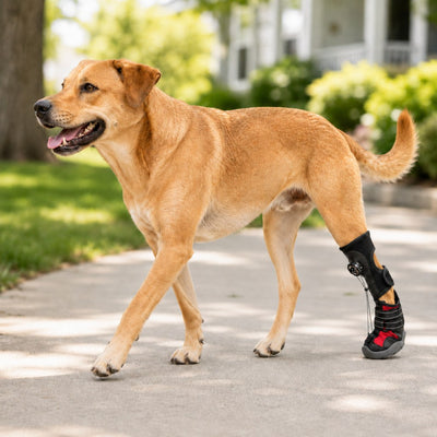 Malloren Adjustable Tension-Dial Dog Paw-Lift Support Boots – For Indoor Floors & Outdoor Walks, Paw Dragging & Scuffing Support