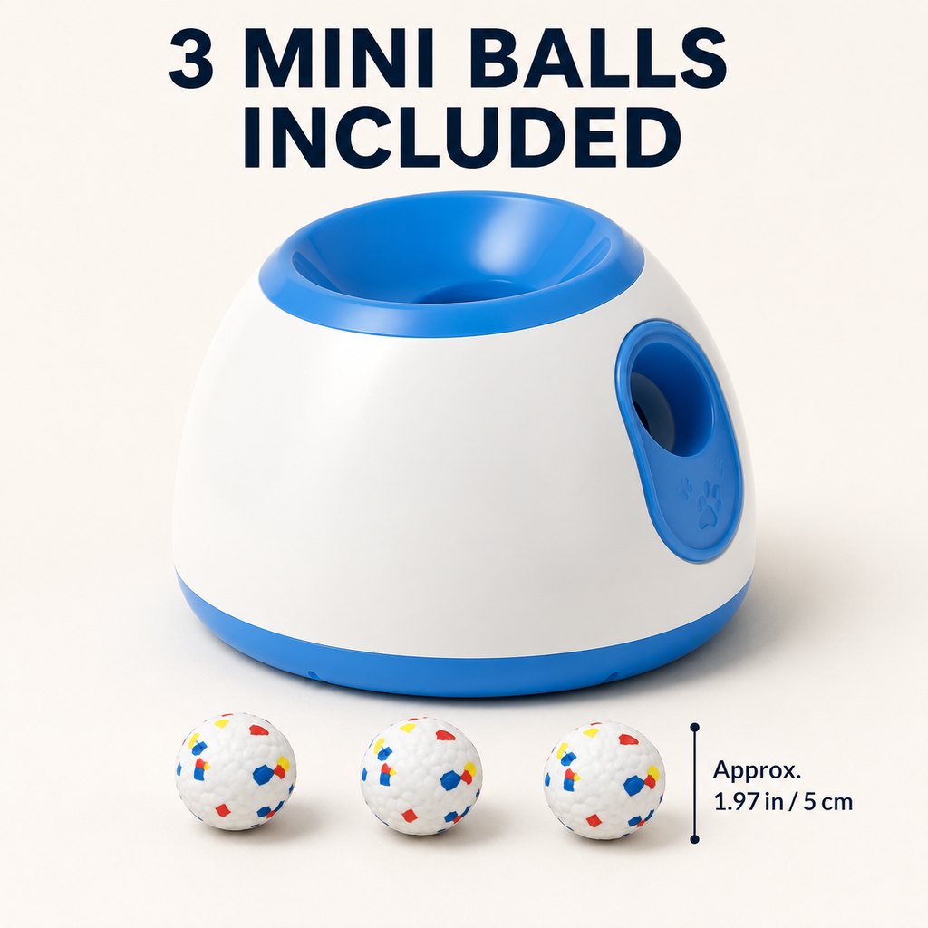 Malloren Mini Automatic Dog Ball Launcher for Small Dogs - Less Manual Throwing for Indoor & Backyard Fetch