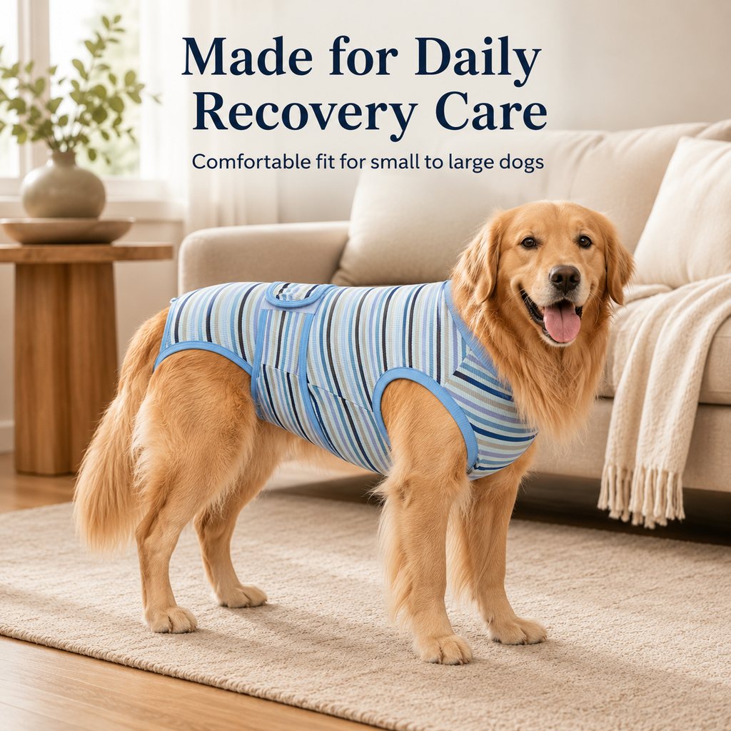 Malloren Breathable Dog Recovery Suit for Spay & Neuter Recovery, Soft Cone Alternative Onesie to Help Reduce Licking After Surgery