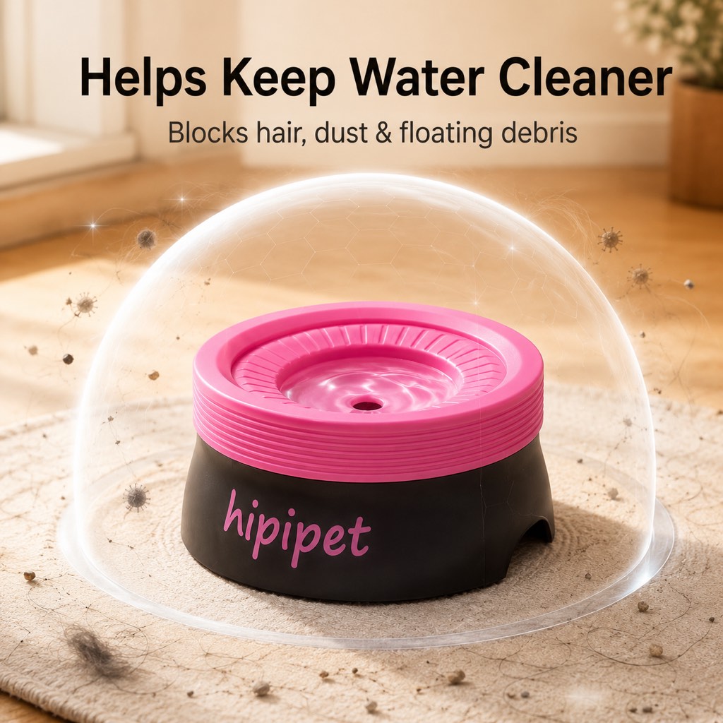 Malloren Frenchie No-Drip Floating Water Bowl for Indoor Daily Drinking - Helps Keep Muzzle Drier & Floors Cleaner