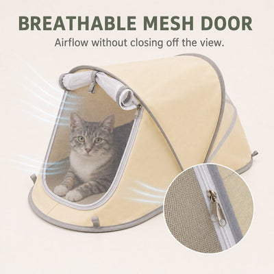 Malloren Portable Foldable Pet Tent for Cats & Small Dogs - Cozy Private Resting Space for Home, Patio & Camping